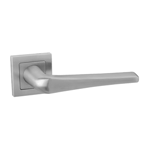 JUEGO 2 MANILLAS ACERO INOX SATINADO ROSETA CUADRADA